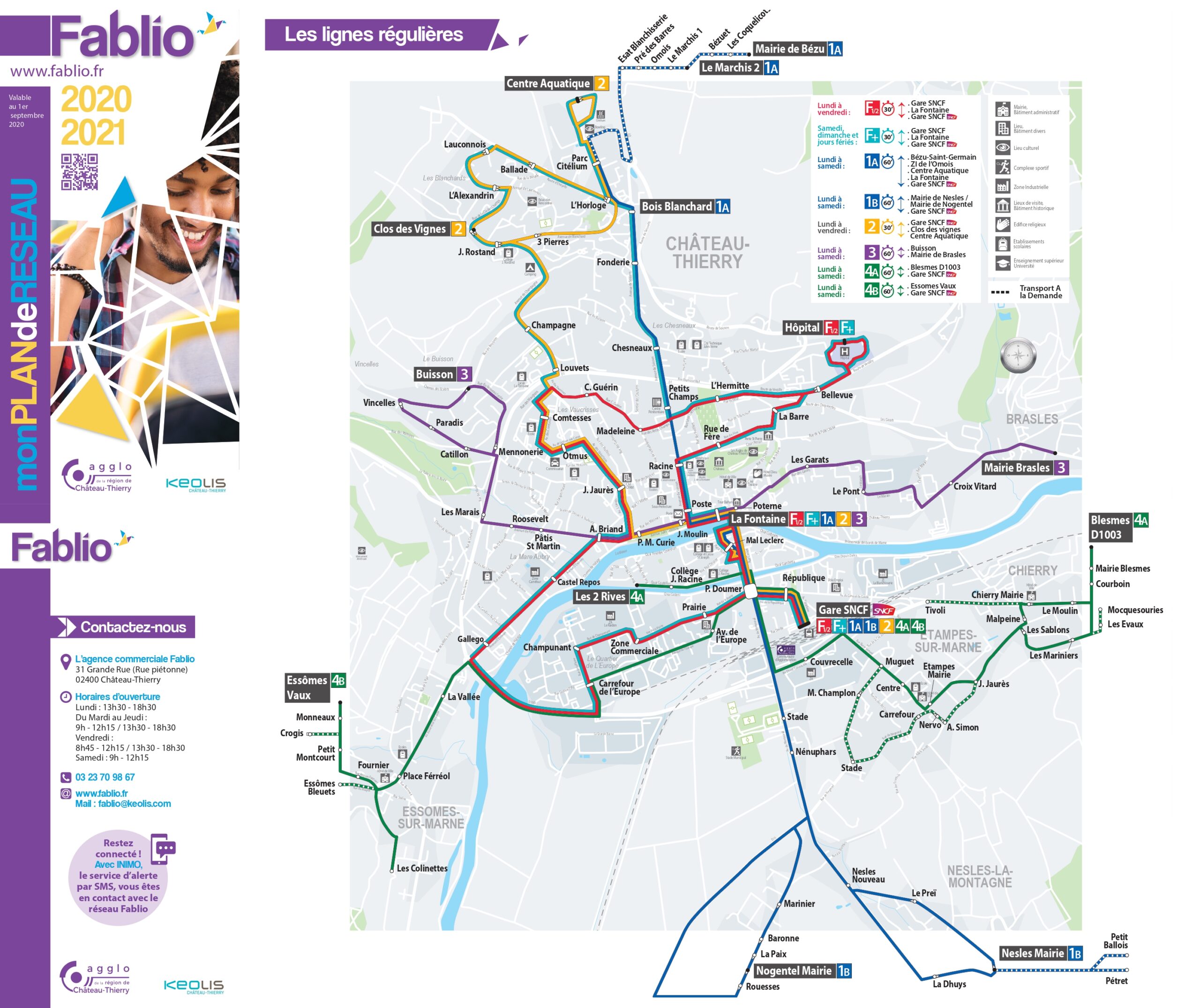 plan du reseau de transport fablio ville de chateau-thierry bus publicité affichage