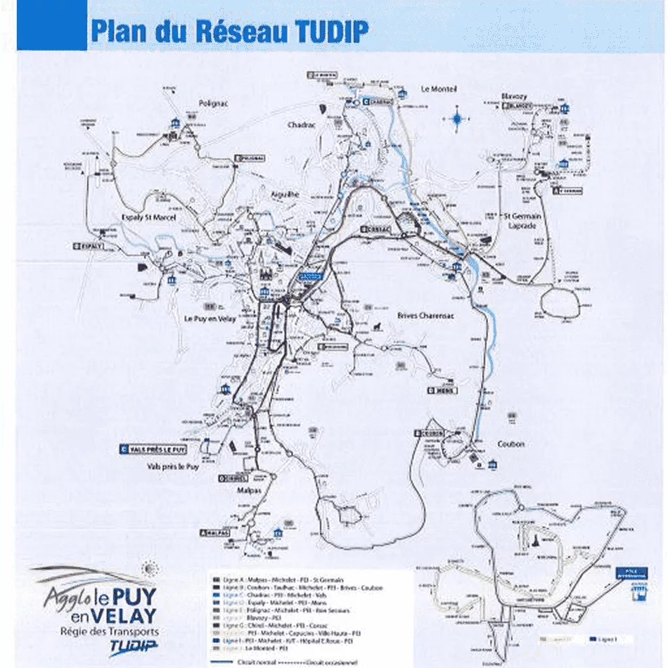 Plan réseau TUDIP - Le Puy en Velay (43)