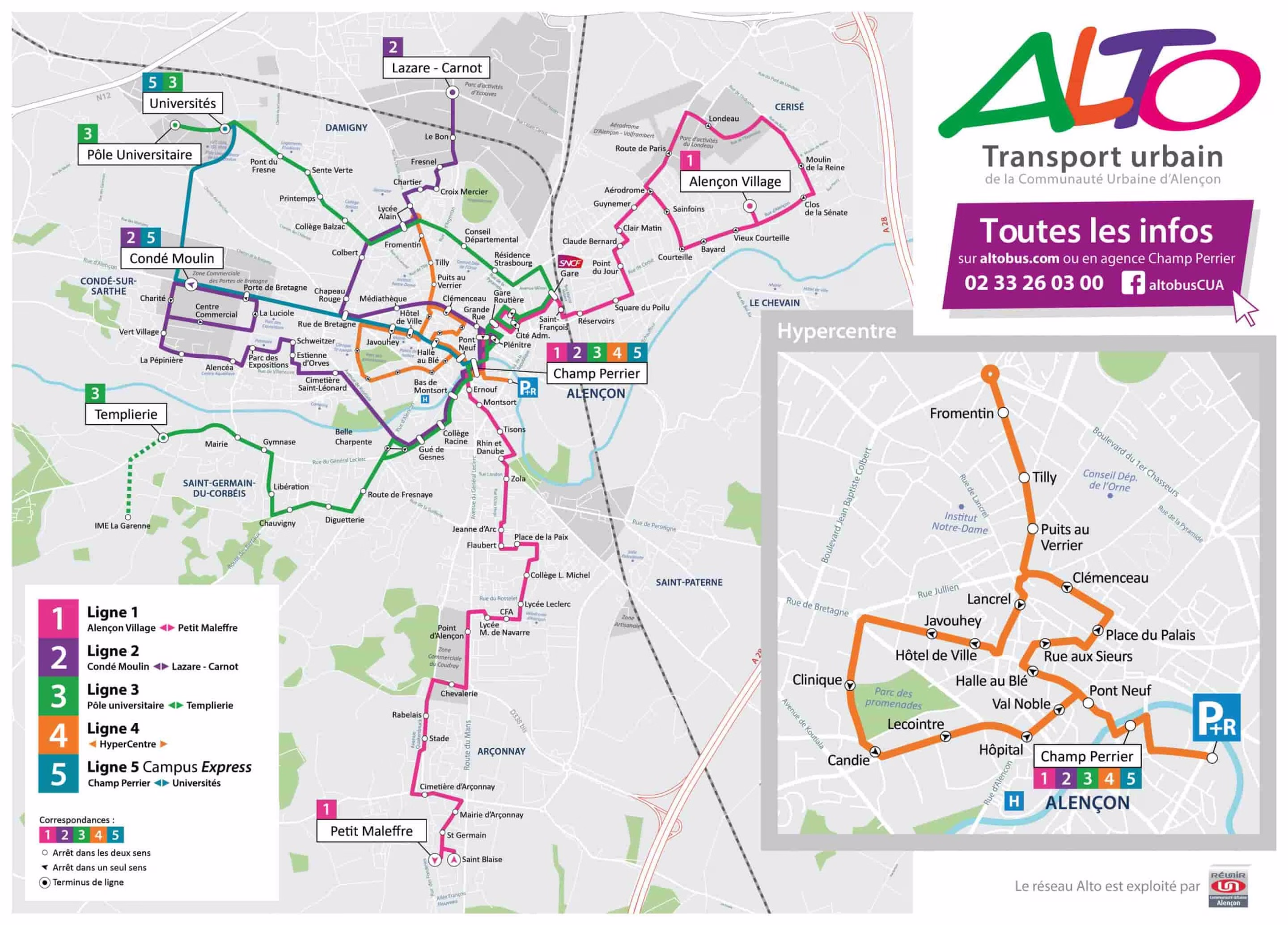 Plan Bus - Alençon - Réseau Alto