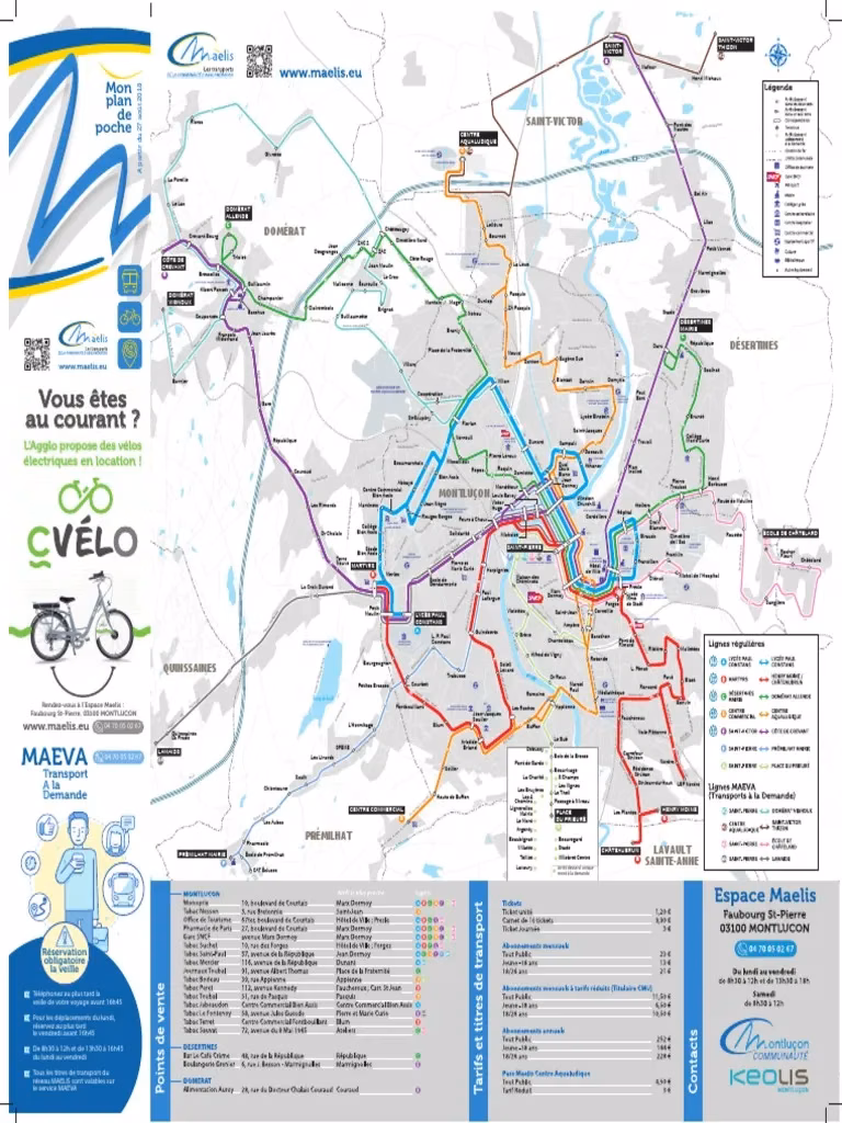 Plan Bus - Montluçon - Réseau Maelis