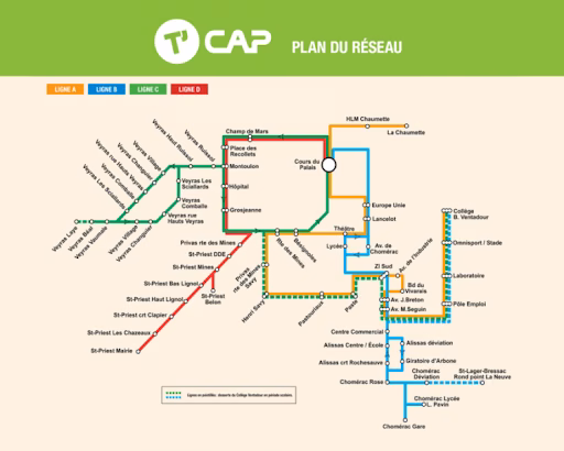 plan Bus - Privas - Réseau T'cap